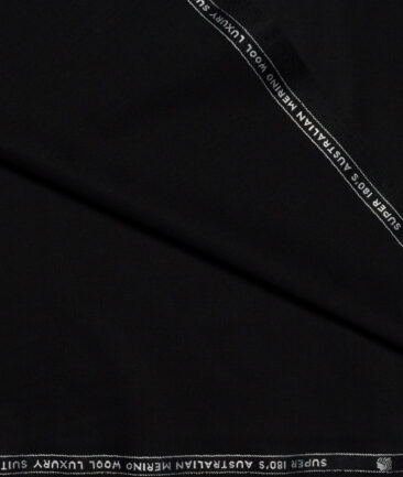 Vercelli Italy Super 180's Solids 70% Merino Wool Suiting Fabric (Jet Black)