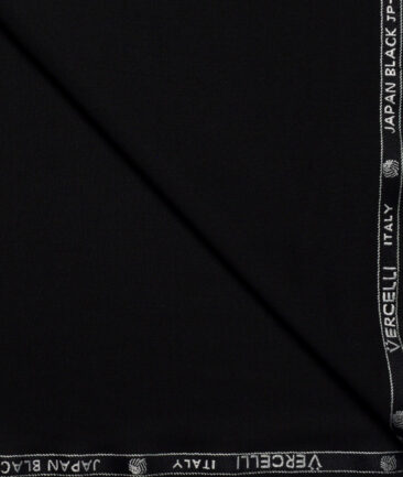 Vercelli Italy Super 180's Solids 70% Merino Wool Suiting Fabric (Jet Black)