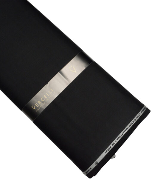 Vercelli Italy Super 180's Solids 70% Merino Wool Suiting Fabric (Jet Black) - Image 6