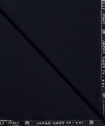 Vercelli Italy Super 160's Solids 95% Merino Wool Suiting Fabric (Japan Navy Blue)