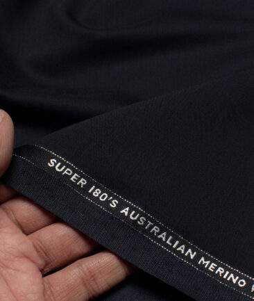 Vercelli Italy Super 180's Solids 70% Merino Wool Suiting Fabric (Midnight Navy Blue)