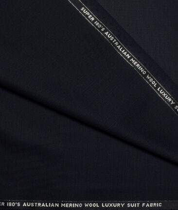 Vercelli Italy Super 180's Solids 70% Merino Wool Suiting Fabric (Midnight Navy Blue)