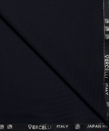 Vercelli Italy Super 180's Solids 70% Merino Wool Suiting Fabric (Midnight Navy Blue)