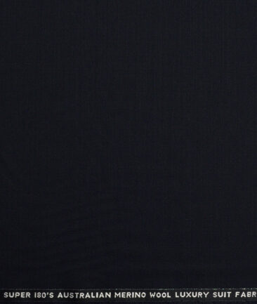 Vercelli Italy Super 180's Solids 70% Merino Wool Suiting Fabric (Midnight Navy Blue)