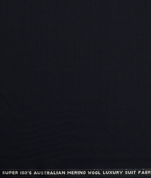 Vercelli Italy Super 180's Solids 70% Merino Wool Suiting Fabric (Midnight Navy Blue)