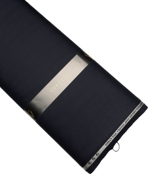 Vercelli Italy Super 180's Solids 70% Merino Wool Suiting Fabric (Midnight Navy Blue) - Image 6