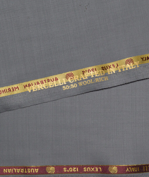 Vercelli Italy Super 120's Solids 50% Merino Wool Suiting Fabric (Cement Grey)