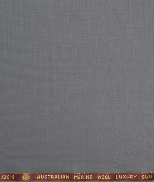 Vercelli Italy Super 120's Solids 50% Merino Wool Suiting Fabric (Cement Grey)
