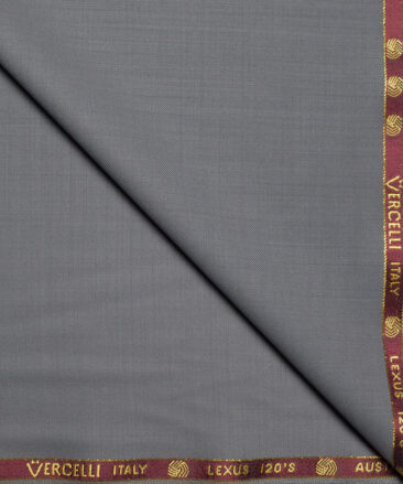 Vercelli Italy Super 120's Solids 50% Merino Wool Suiting Fabric (Cement Grey)