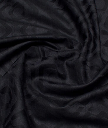 Tresca by Arvind  Giza Cotton Self Design Shirting Fabric (Black & Grey)