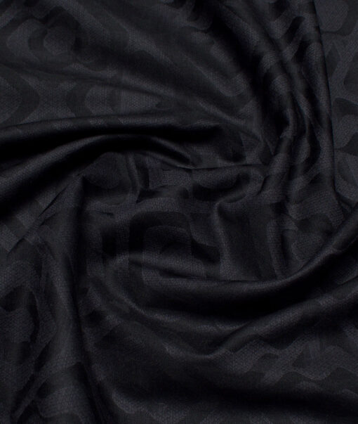 Tresca by Arvind  Giza Cotton Self Design Shirting Fabric (Black & Grey)