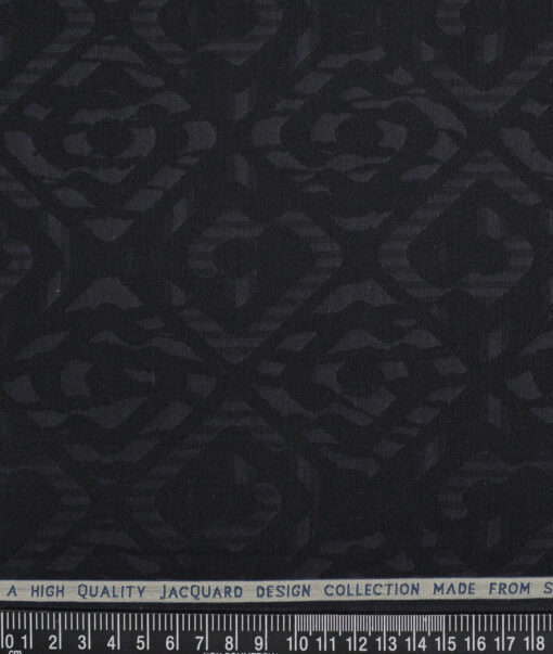 Tresca by Arvind  Giza Cotton Self Design Shirting Fabric (Black & Grey)