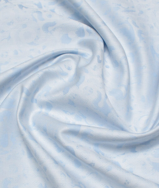 Tresca by Arvind  Giza Cotton Self Design Shirting Fabric (Sky Blue)