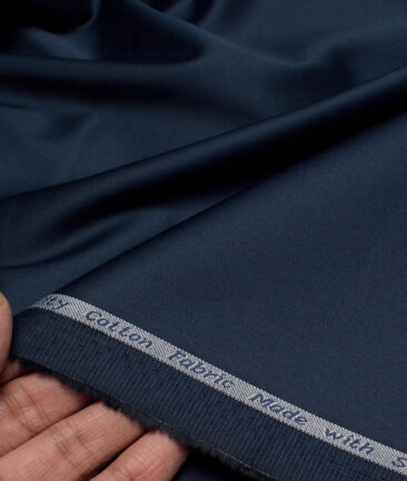 Tresca by Arvind  Cotton Solids Stretchable Shirting Fabric (Dark Royal Blue)