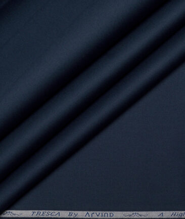 Tresca by Arvind  Cotton Solids Stretchable Shirting Fabric (Dark Royal Blue)