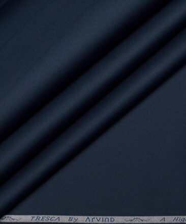 Tresca by Arvind  Cotton Solids Stretchable Shirting Fabric (Dark Royal Blue)