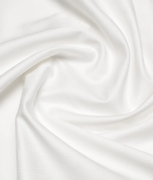 Tresca by Arvind  Cotton Self Design Shirting Fabric (White)