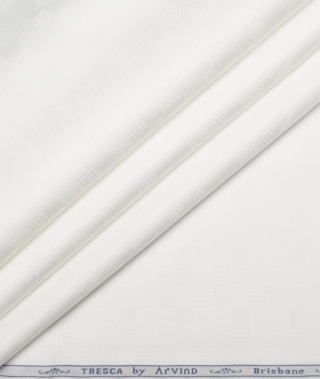 Tresca by Arvind Cotton Self Design Shirting Fabric (White) Tresca by Arvind Cotton Self Design Shirting Fabric (White)