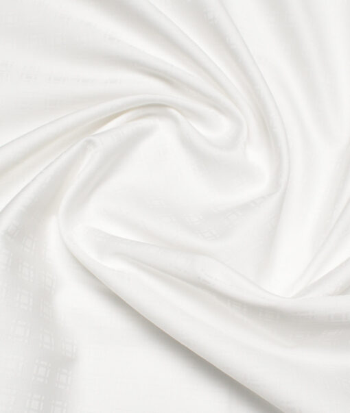 Tresca by Arvind  Cotton Self Design Shirting Fabric (White)