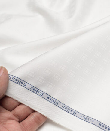 Tresca by Arvind  Cotton Self Design Shirting Fabric (White)