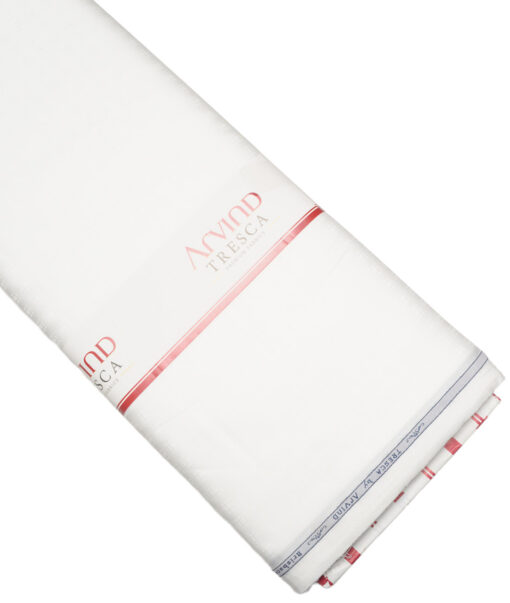 Tresca by Arvind  Cotton Self Design Shirting Fabric (White)