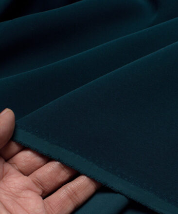Absoluto  Solids Terry Rayon Unstitched Flowy Japanese 4 Way Stretchable Lachka Suiting Fabric (Deep Teal Green)