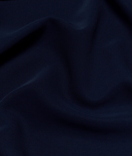 Absoluto  Solids Terry Rayon Unstitched Flowy Japanese 4 Way Stretchable Lachka Suiting Fabric (Dark Royal Blue)