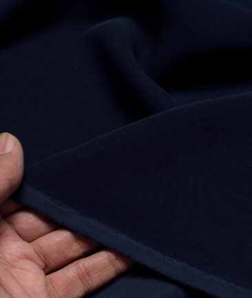 Absoluto  Solids Terry Rayon Unstitched Flowy Japanese 4 Way Stretchable Lachka Suiting Fabric (Dark Royal Blue)