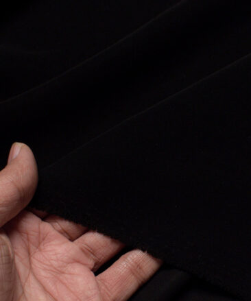 Absoluto  Solids Terry Rayon Unstitched Flowy Japanese 4 Way Stretchable Lachka Suiting Fabric (Jet Black)