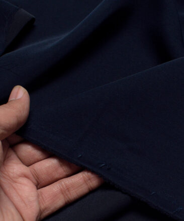 Ethina  Solids Terry Rayon Unstitched Flowy Japanese 4 Way Stretchable Lachka Suiting Fabric (Dark Navy Blue)