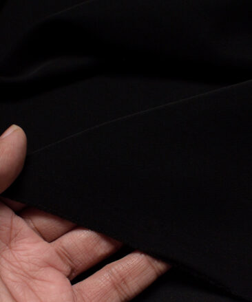 Italian Channel  Solids Terry Rayon Unstitched Flowy Japanese 4 Way Stretchable Lachka Suiting Fabric (Jet Black)