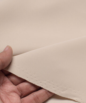 Italian Channel  Solids Terry Rayon Unstitched Flowy Japanese 4 Way Stretchable Lachka Suiting Fabric (Cream)