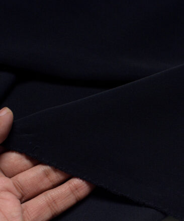 Italian Channel  Solids Terry Rayon Unstitched Flowy Japanese 4 Way Stretchable Lachka Suiting Fabric (Dark Navy Blue)