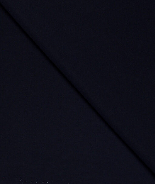 Italian Channel  Solids Terry Rayon Unstitched Flowy Japanese 4 Way Stretchable Lachka Suiting Fabric (Dark Navy Blue)