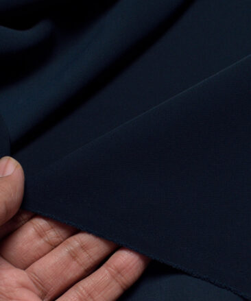 Italian Channel  Solids Terry Rayon Unstitched Flowy Japanese 4 Way Stretchable Lachka Suiting Fabric (Dark Peacock Blue)