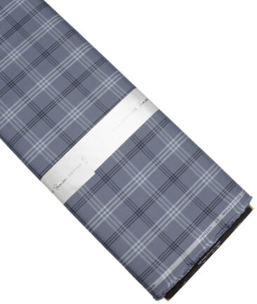 Luthai  Giza Cotton Checks Shirting Fabric (Grey)