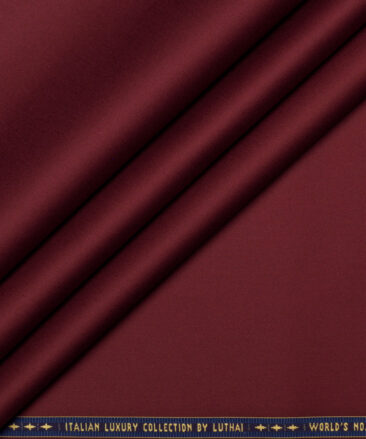 Luthai  Luxury Cotton Solids Shirting Fabric (Maroon)
