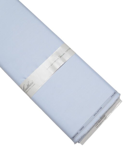 Luthai 1 Ply 70's Supima Cotton Solids Shirting Fabric (Sky Blue)