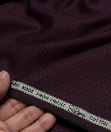 Luthai  Supima Cotton Structured Shirting Fabric (Dark Wine)
