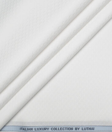 Luthai  Supima Cotton Structured Shirting Fabric (White)
