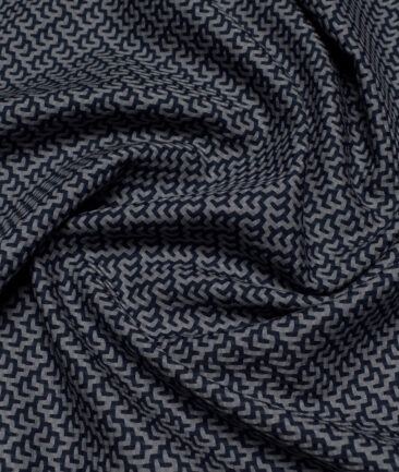 Luthai  Supima Cotton Self Design Shirting Fabric (Grey & Blue)