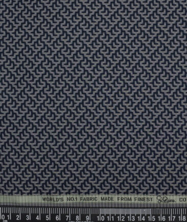 Luthai  Supima Cotton Self Design Shirting Fabric (Grey & Blue)