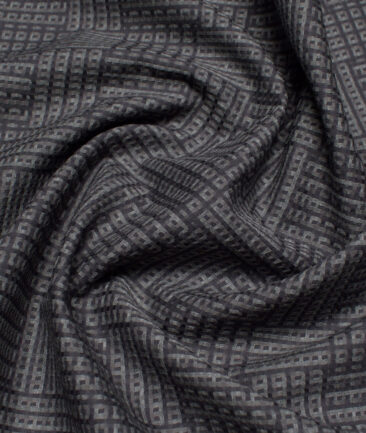 Luthai  Supima Cotton Self Design Shirting Fabric (Charcoal Grey)