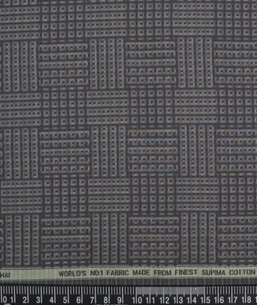 Luthai  Supima Cotton Self Design Shirting Fabric (Charcoal Grey)