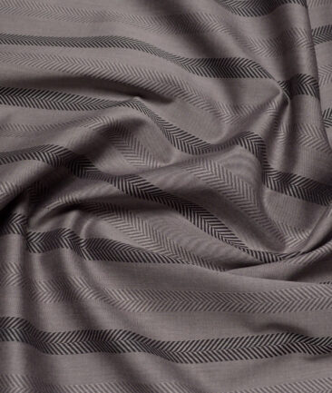 Luthai  Supima Cotton Striped Shirting Fabric (Brown)