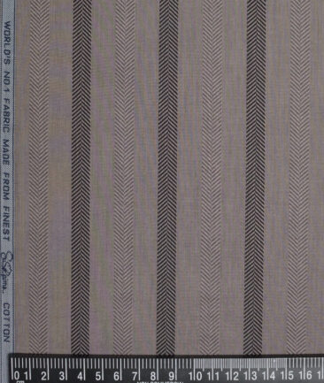 Luthai  Supima Cotton Striped Shirting Fabric (Brown)