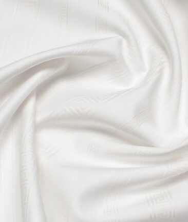 Luthai  Supima Cotton Self Design Shirting Fabric (White)