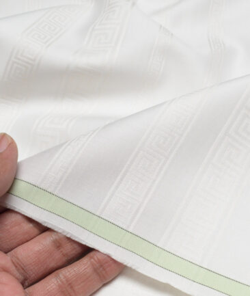 Luthai  Supima Cotton Self Design Shirting Fabric (White)