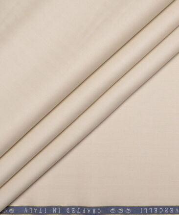 Vercelli Italy 2 Ply 140's Supima Cotton Striped Shirting Fabric (Desert Sand Beige)