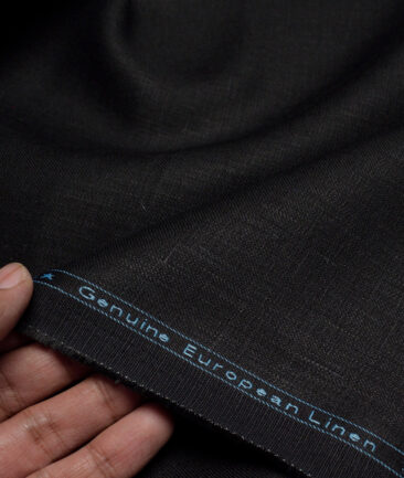 Linen Club 40 LEA Solids 100% Linen Suiting Fabric (Jet Black)